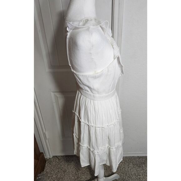 Altar'd State Medium White Ruffle Dress With Criscross Shoulders Lined Size... - Picture 4 of 12